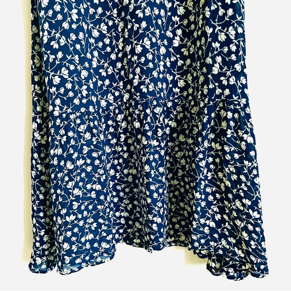 Reformation Hannah Floral Midi Dress In Navy Blue & White Size 4 EUC - Picture 8 of 13